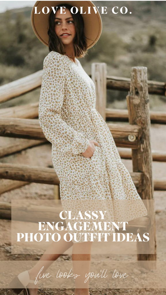 classy engagement photo outfit ideas. www.lovaoliveco.com