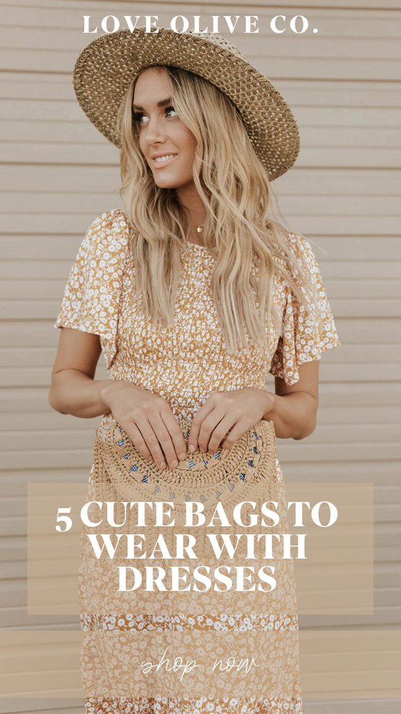 5 cute bags to wear with dresses. www.lovaoliveco.com
