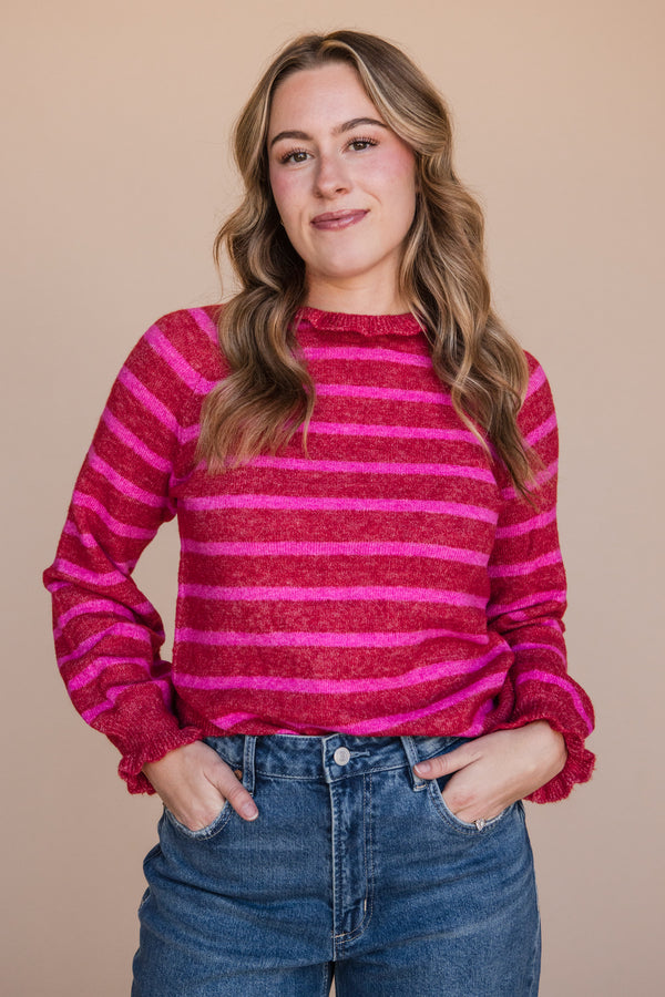Betsy Sweater-Red/Pink