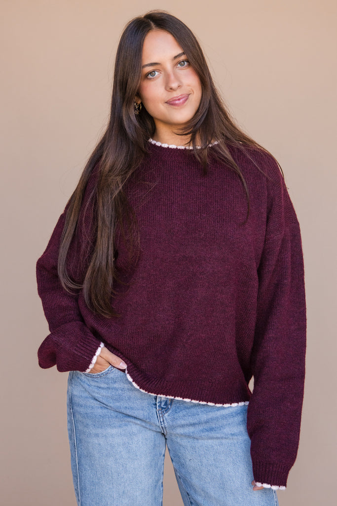 Selene Sweater-Burgundy