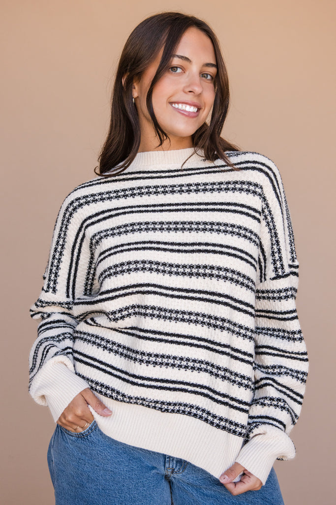 Spencer Sweater-Cream/Black