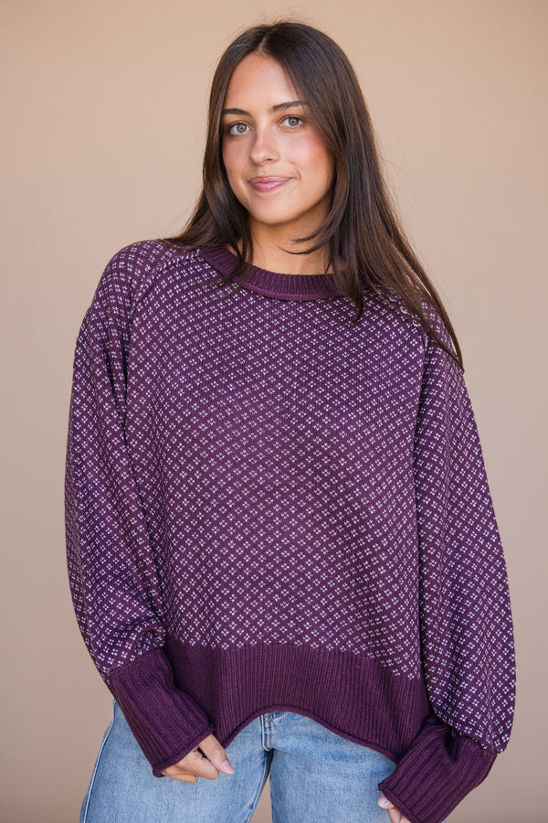 Mickie Sweater-Dark Cherry