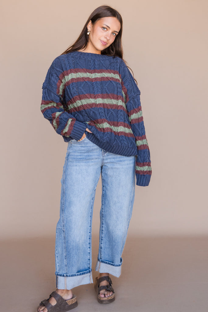 Natalie Sweater-Navy Multi