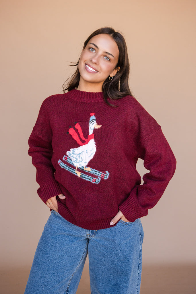 Hallie Sweater-Maroon