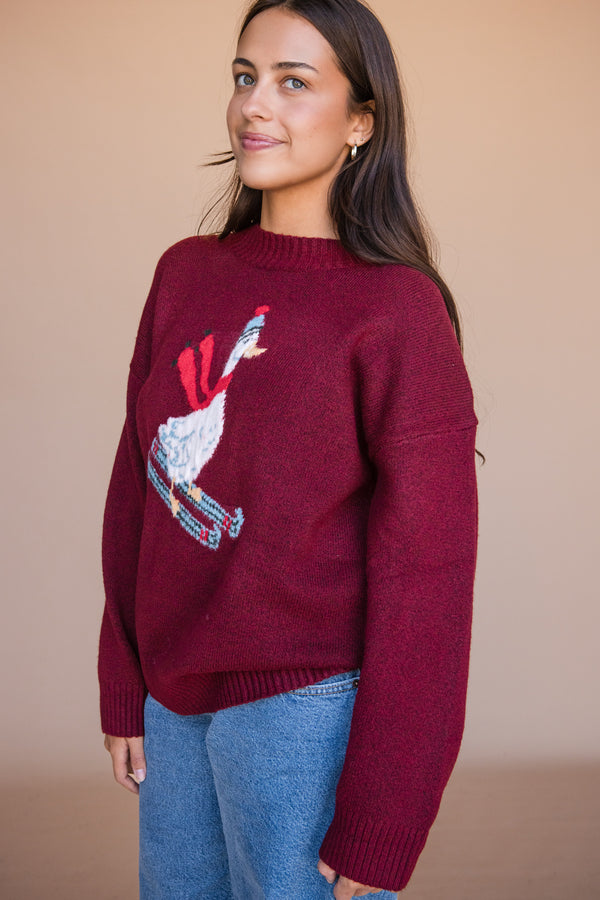 Hallie Sweater-Maroon