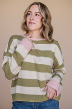Sariah Sweater-Olive Stripe