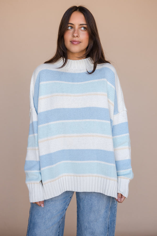 Peggy Sweater-Beige/Blue