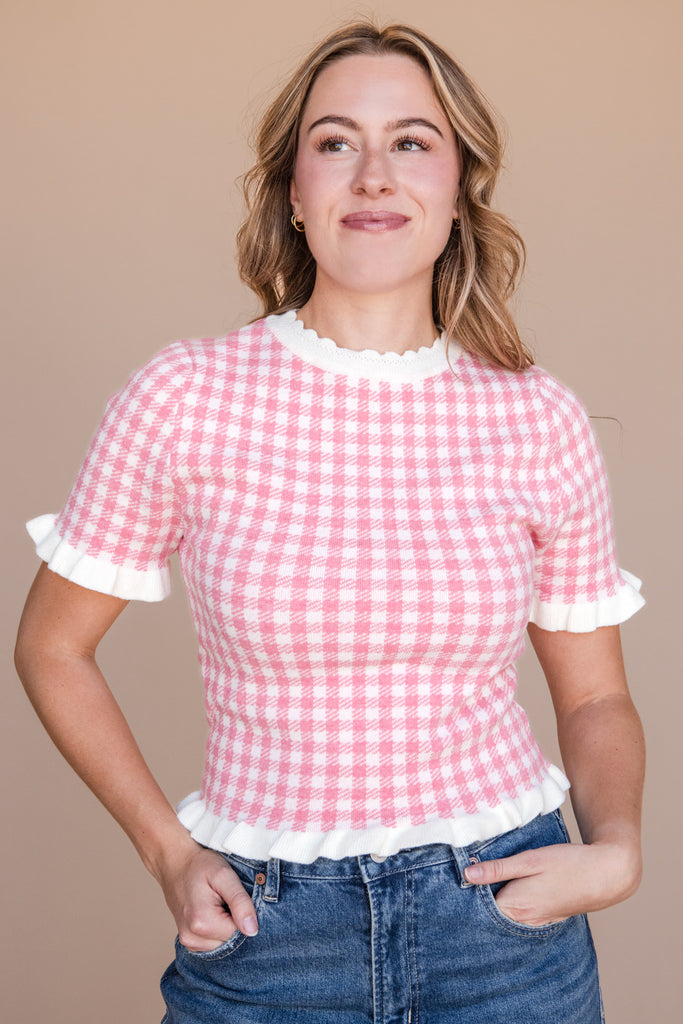 Suki Top-Pink Gingham