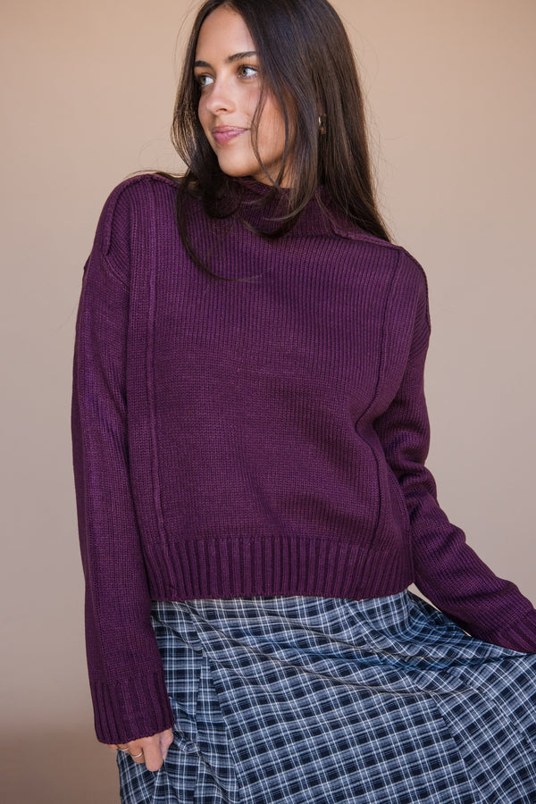 Billie Sweater-Dark Cherry