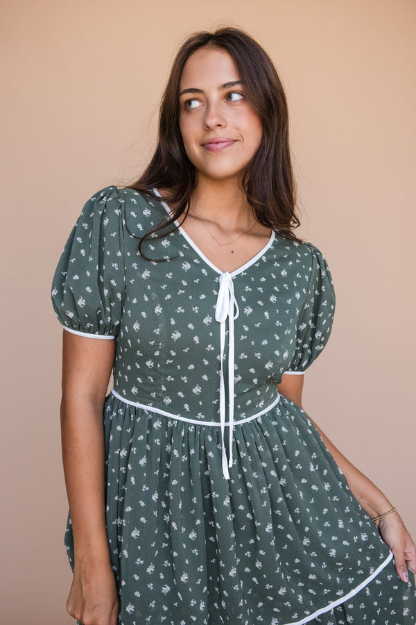 Amanda Dress-Green Floral