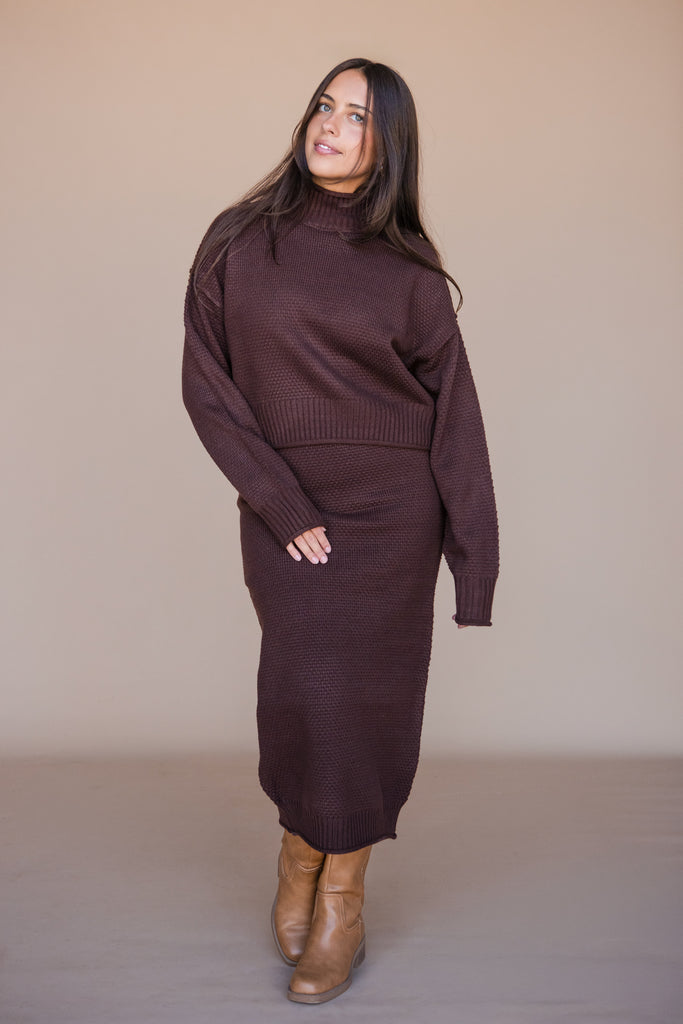 Kenny Sweater Skirt-Chocolate