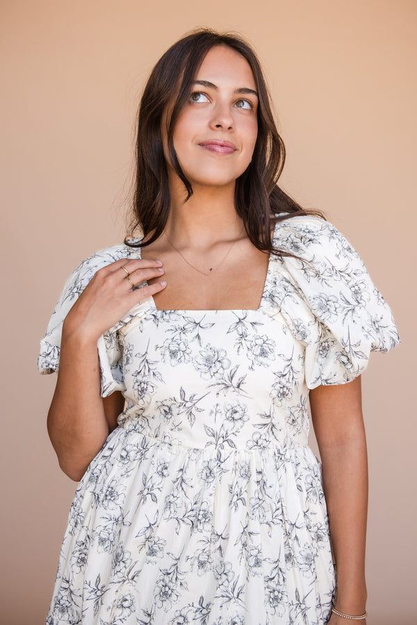 Willa Dress-Cream Floral