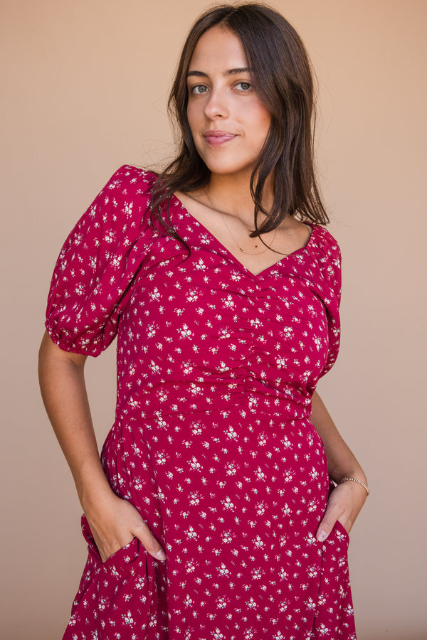 Emmaline Dress-Red Floral