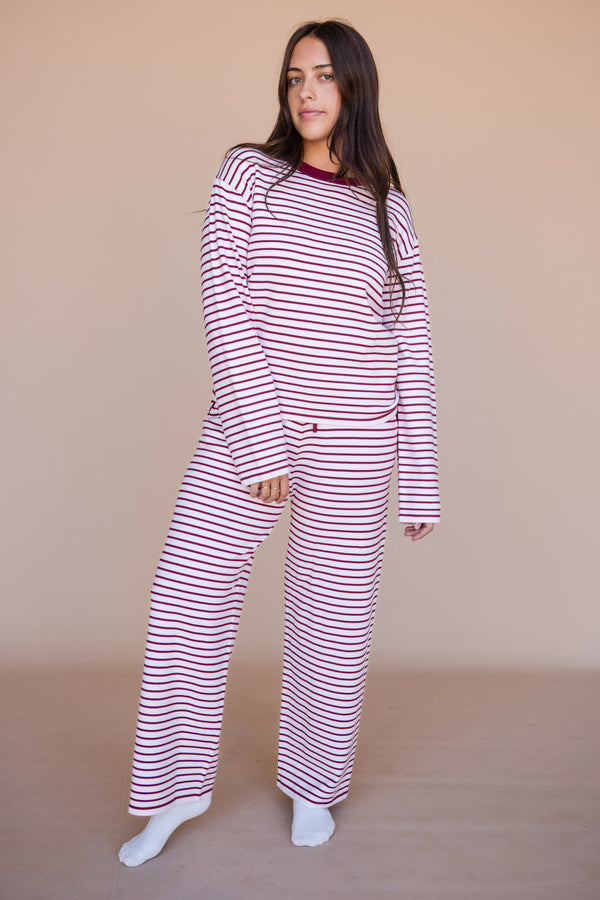 Barrett Pants-Burgundy/Pink