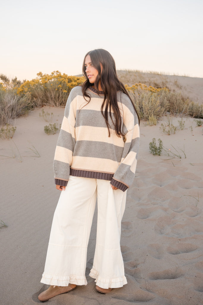 Trixie Sweater-Grey/Cream