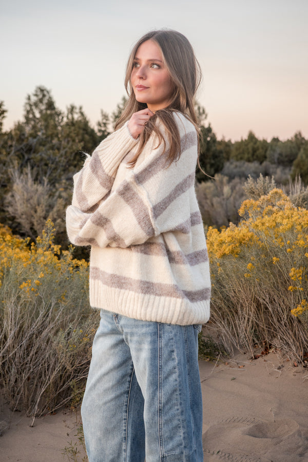 Desmond Sweater-Cream/Taupe