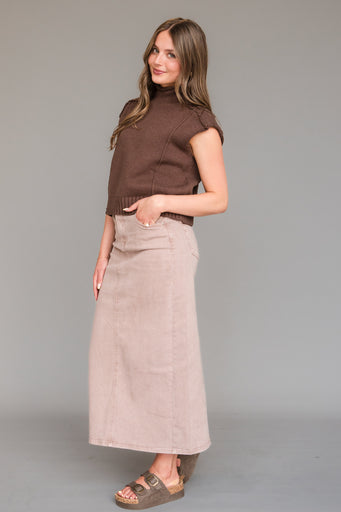 Carsen Denim Skirt-Mauve