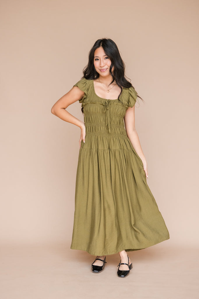 Demi Dress-Olive