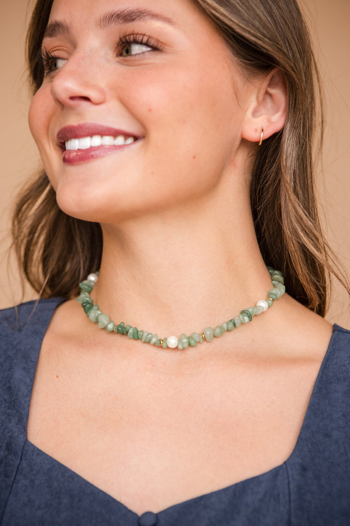 Cove Necklace-Green/Gold