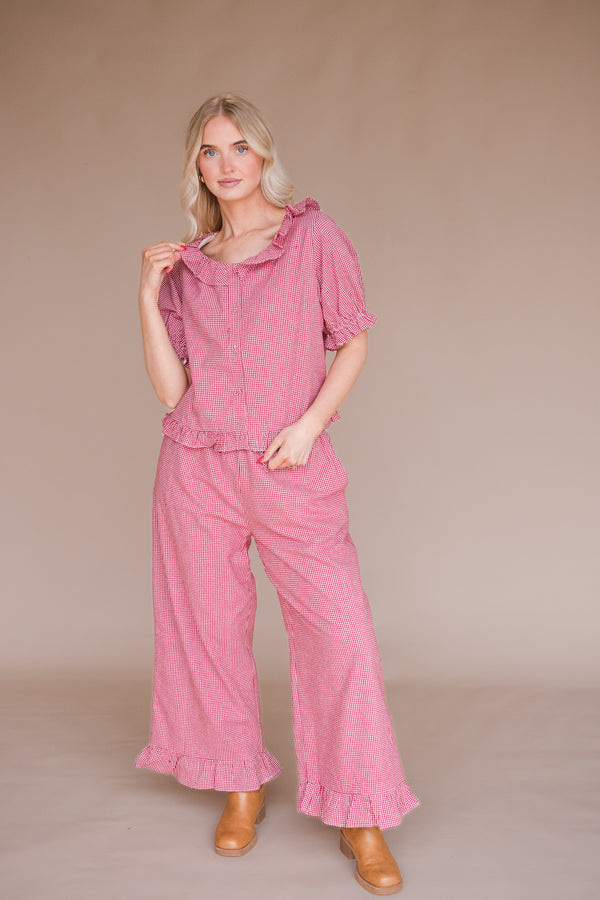 Sonnet Top-Red Gingham