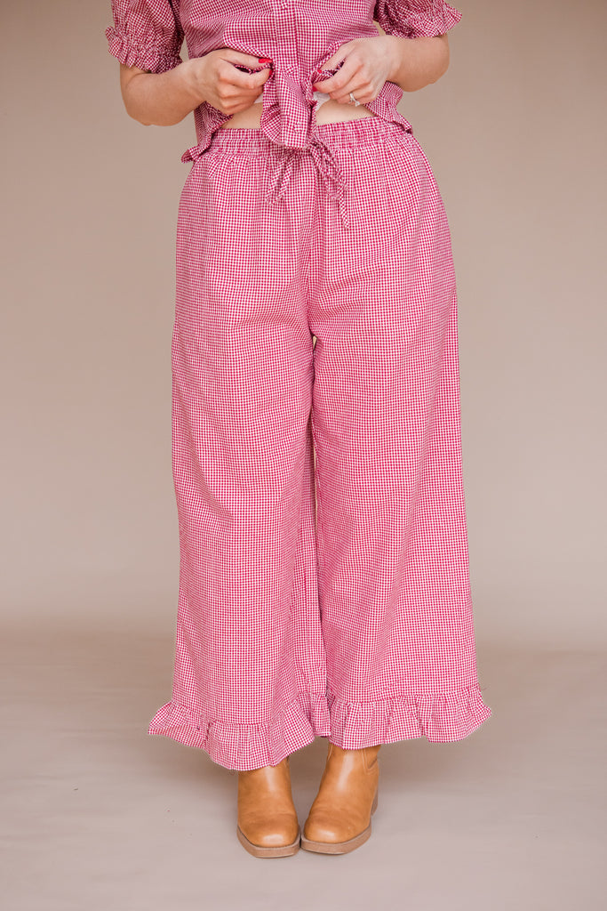 Sonnet Pants-Red Gingham