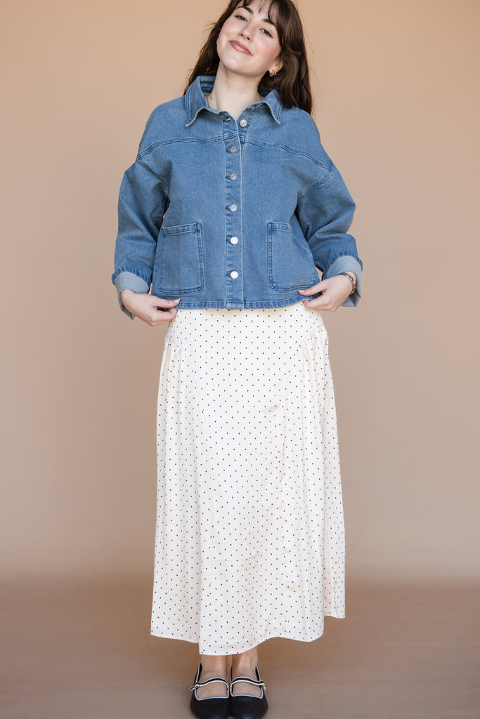 Opal Skirt-Cream Polka Dot