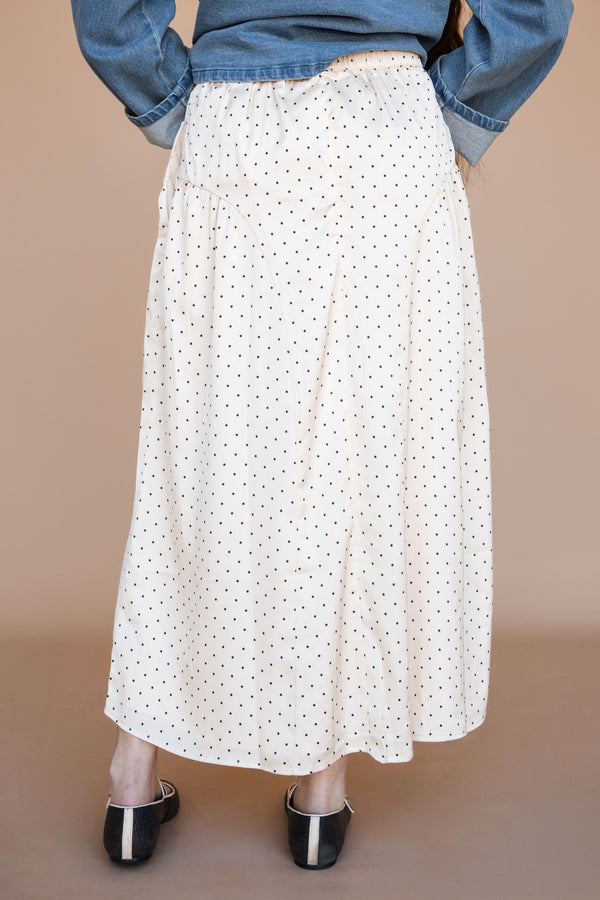 Opal Skirt-Cream Polka Dot