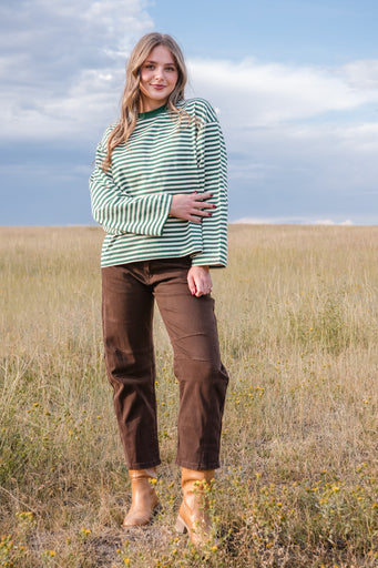 Jones Top-Green/Ivory