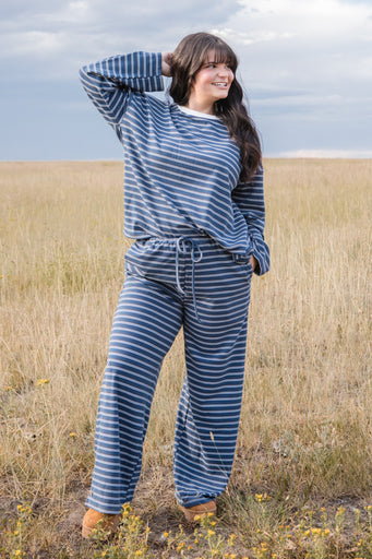 Jessica Top-Navy Stripe