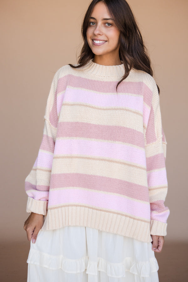 Peggy Sweater-Yellow/Pink