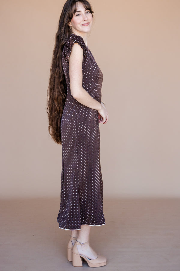 Vanessa Dress-Brown Dot