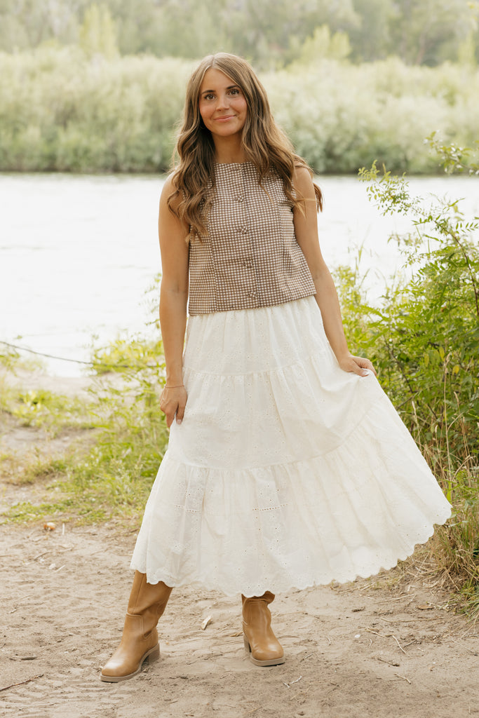 Evelyn Skirt-Cream Eyelet