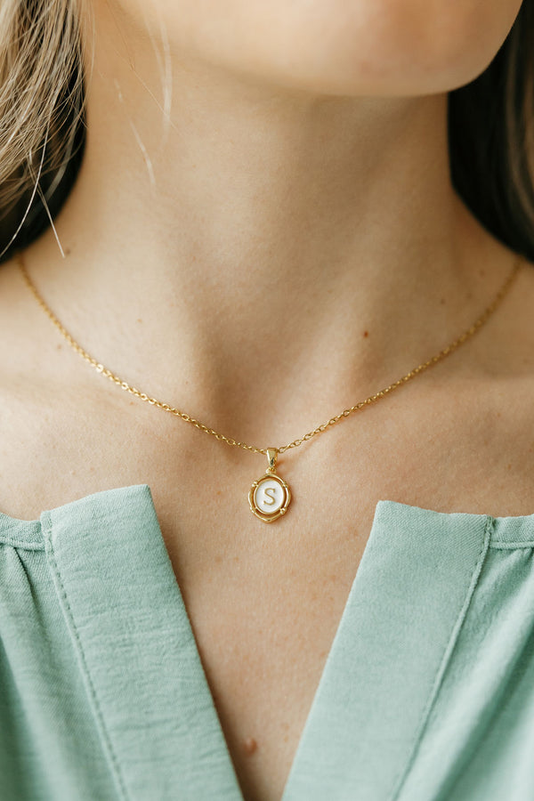 Dainty Initial Necklace-Gold