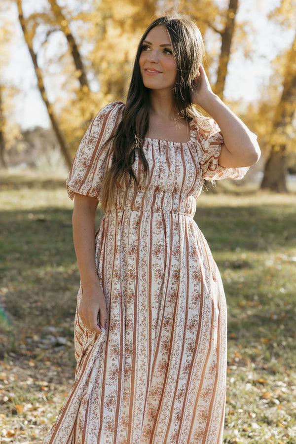 Lyla Dress-Tan Multi