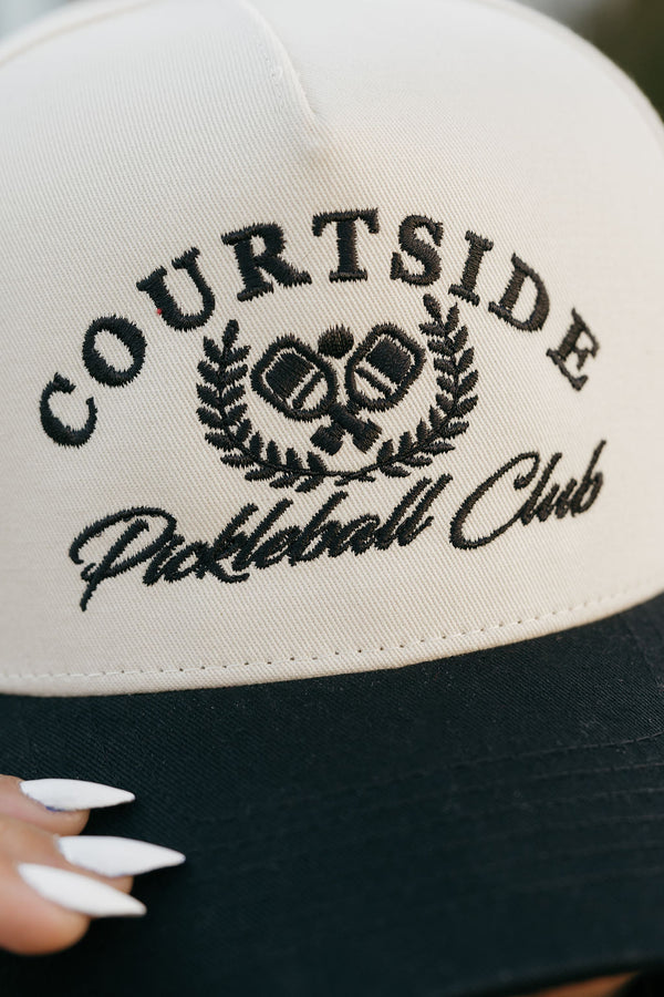 Courtside Pickleball Club Trucker Hat-Black