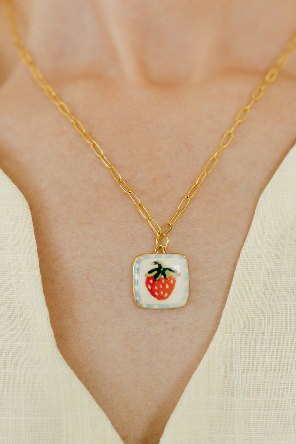Strawberry Fields Necklace-Gold Multi