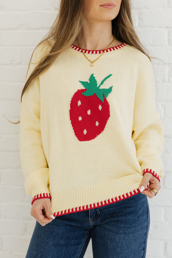 Berries and Cream Sweater-Butter Yellow